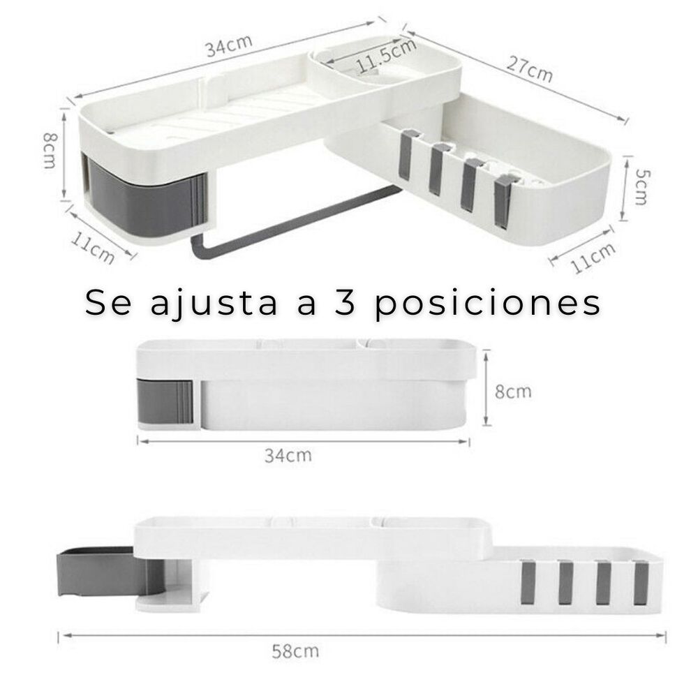 Organizador Esquinero Ajustable Multiuso Para Baño Y Cocina image number 5.0
