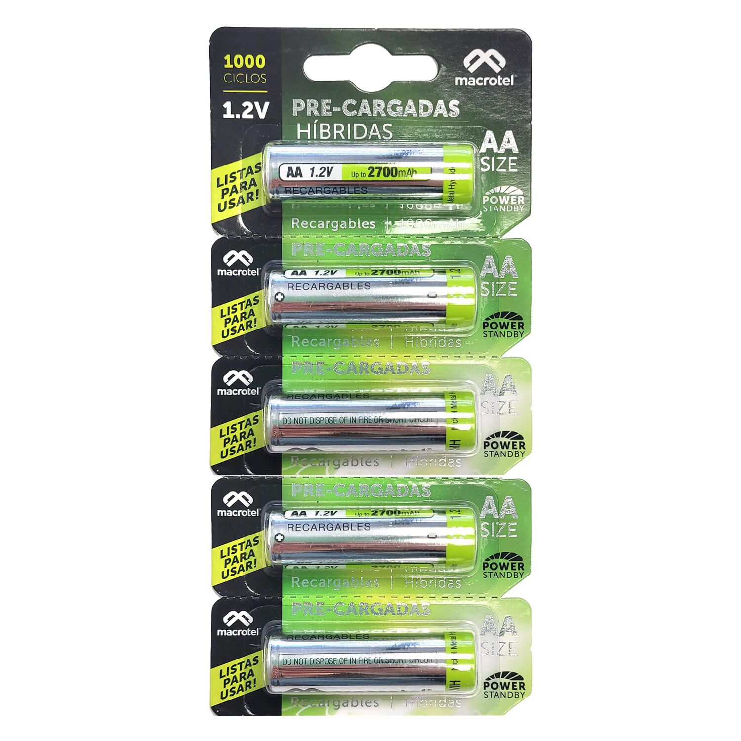 Pilas Recargables H&iacute;bridas Aa 2700ma Macrotel Pack 5 image number 0.0