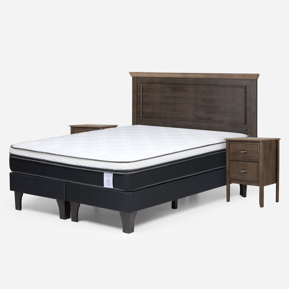 Cama Europea Rosen New Style 6 / King / Base Dividida + Set De Maderas Anna image number 1.0
