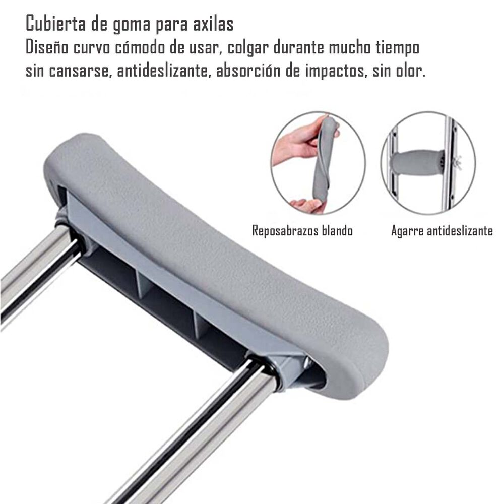 Par De Muletas Ortop&eacute;dicas Altura Regulable Liviana image number 3.0