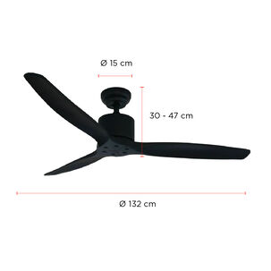 Ventilador De Techo Aviador Negro Ajustable 52 Primaterm