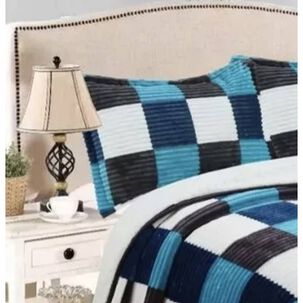 Manta Frazada T&eacute;rmica Chiporro Fundas Almohada 2 Plazas. Color Azul