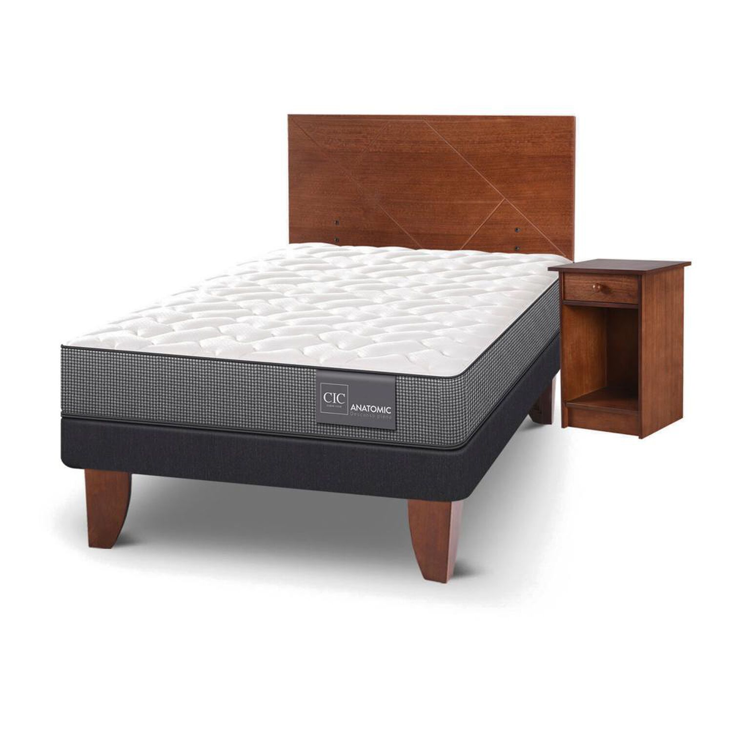 Cama Europea Cic Anatomic / 1.5 Plazas / Base Normal + Set De Maderas image number 2.0