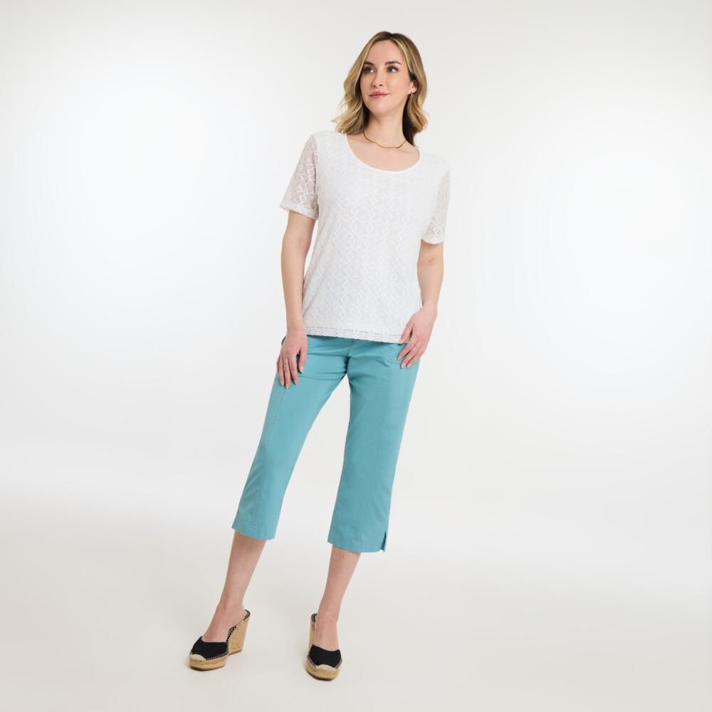 Polera Lace Delantero Manga Corta Cuello Redondo Mujer Geeps image number 1.0