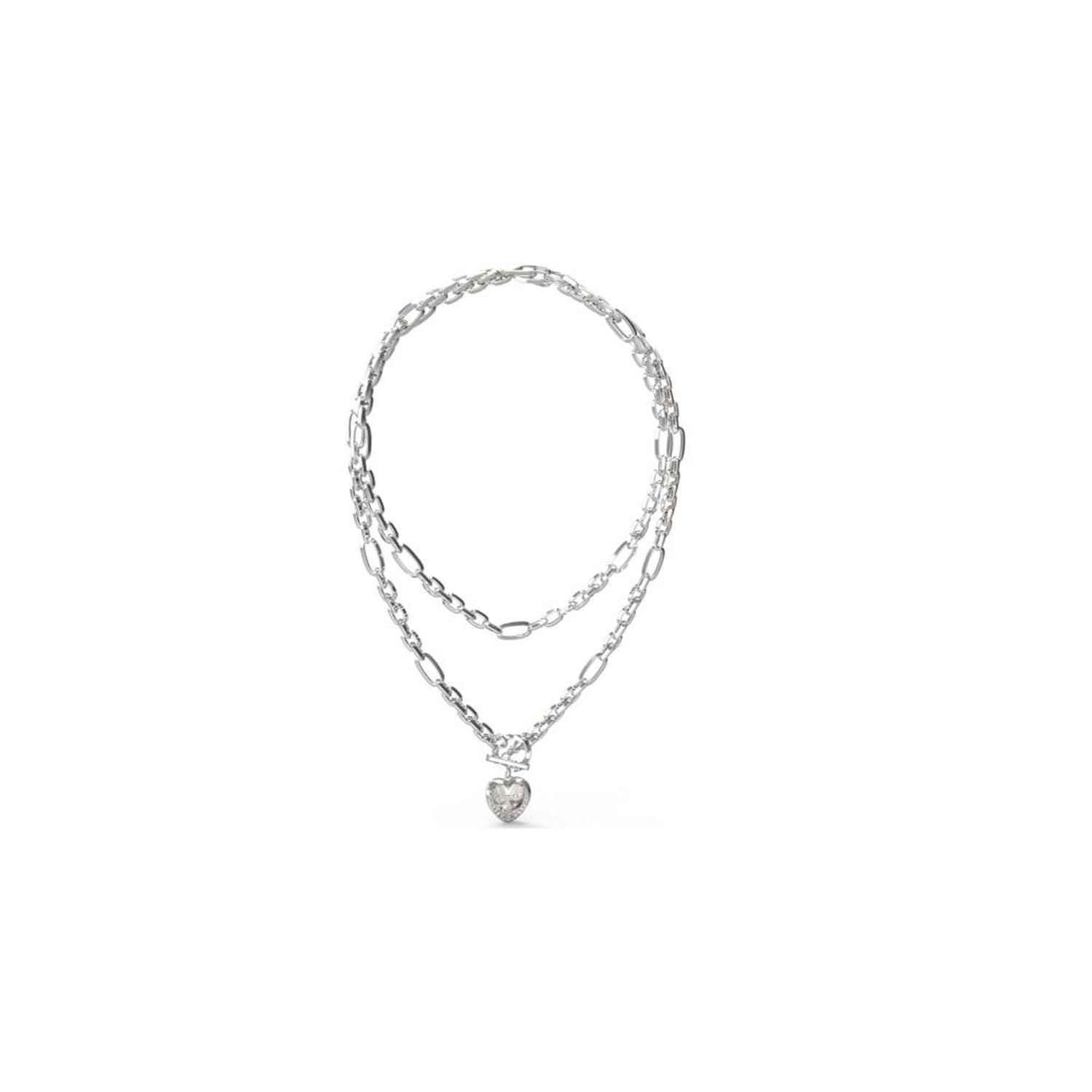 Collar Doble Guess Plateado Mujer Jubn04598jwrht-u image number 2.0