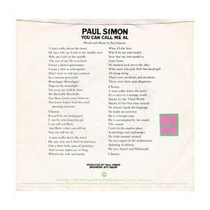 Paul Simon - You Can Call Me All | 7" Single Vinilo Usado