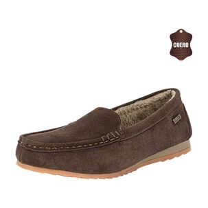 Mocasin De Cuero Con Chiporro Amur Caf&eacute; Alquimia