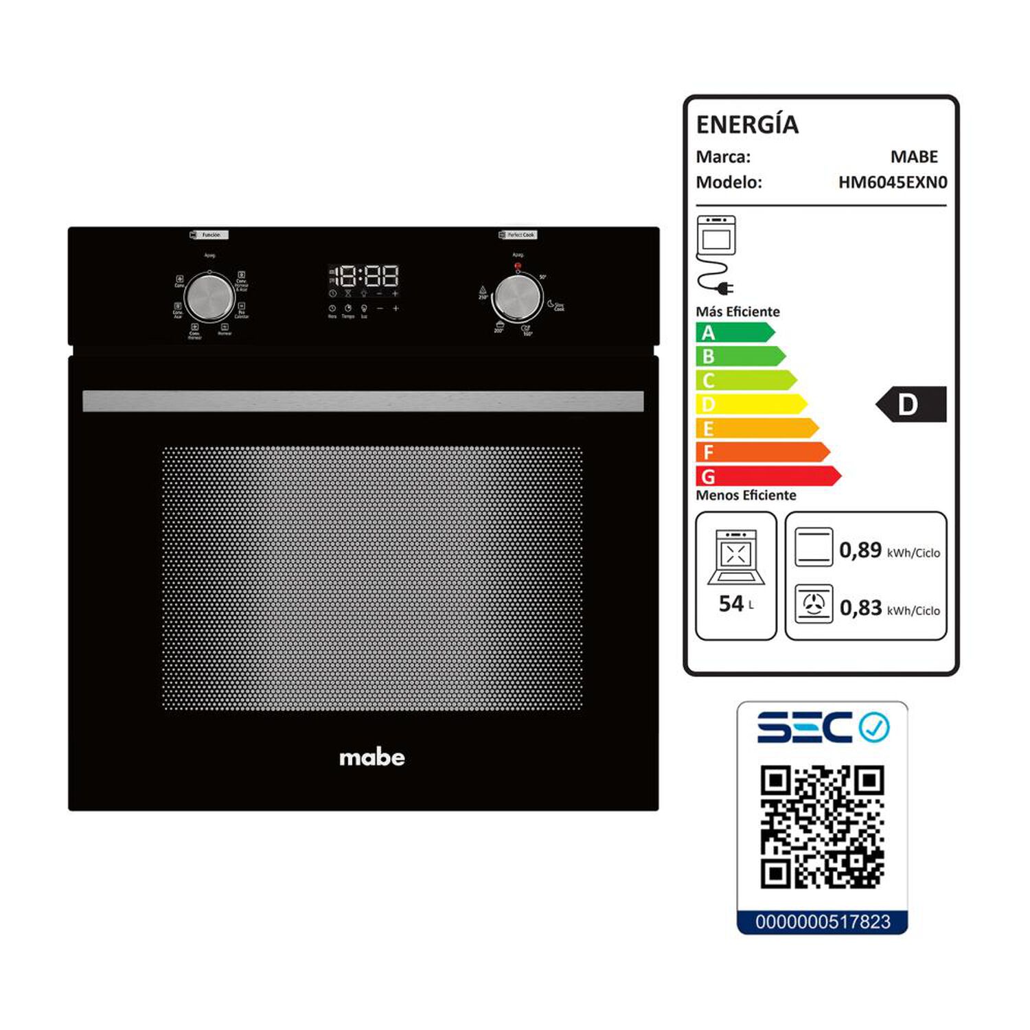 Horno Empotrado Mabe HM6045EXN0 / 54 Litros image number 5.0