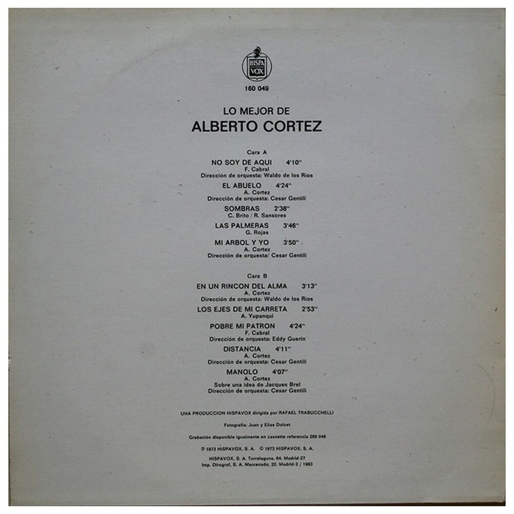 Alberto Cortez - Lo Mejor | Vinilo Usado image number 1.0