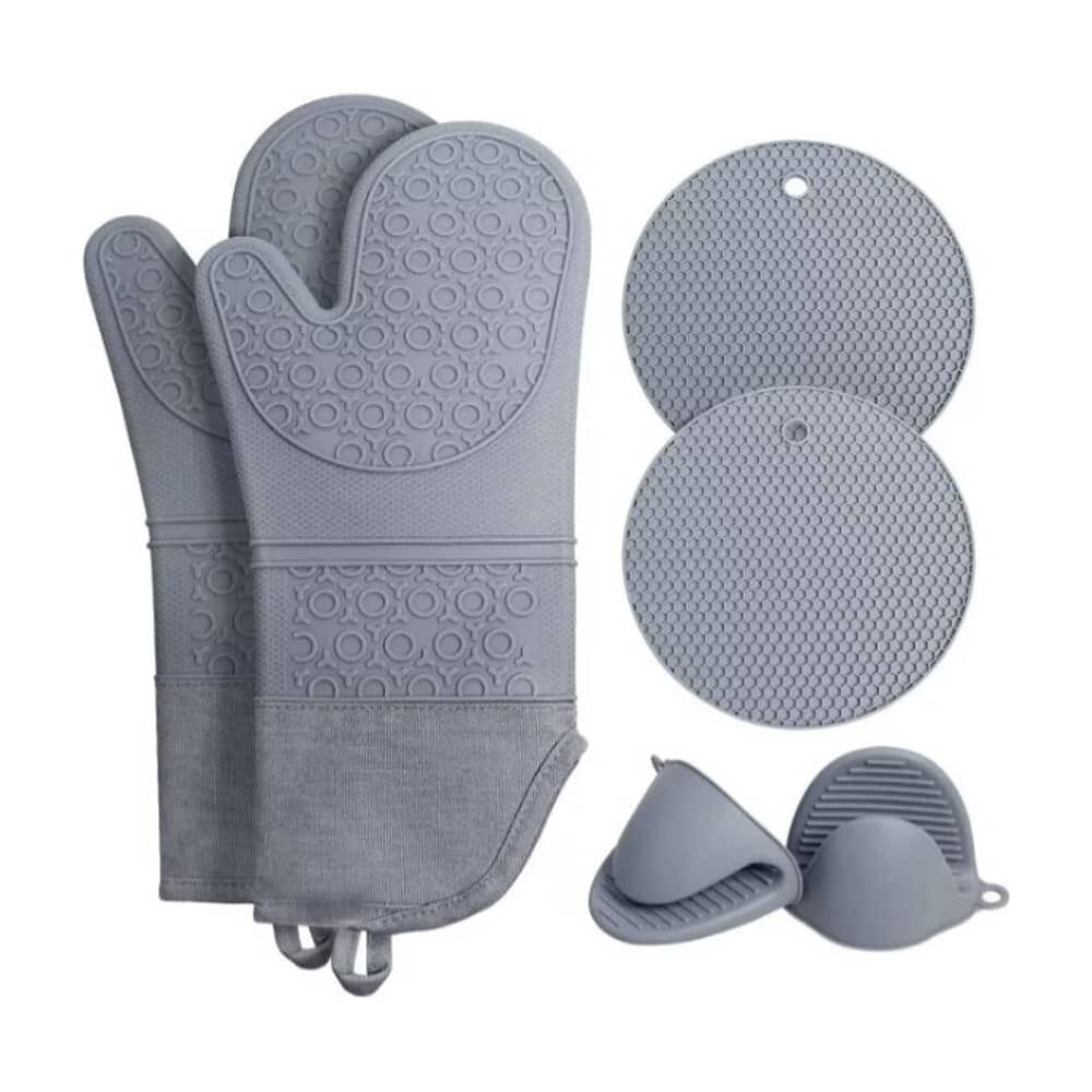 6 Piecas Guantes Mitones Alta Temperatura Para Panader&iacute;a Y Hornos image number 0.0