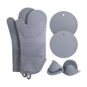 6 Piecas Guantes Mitones Alta Temperatura Para Panader&iacute;a Y Hornos