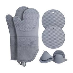 6 Piecas Guantes Mitones Alta Temperatura Para Panader&iacute;a Y Hornos