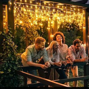 Set 3 Luces Navidad Solar Cascada Calidas 360 Led 8m Hogar Set 3 Luces Navidad Solar Cascada Calidas 360 Led 8m Hogar