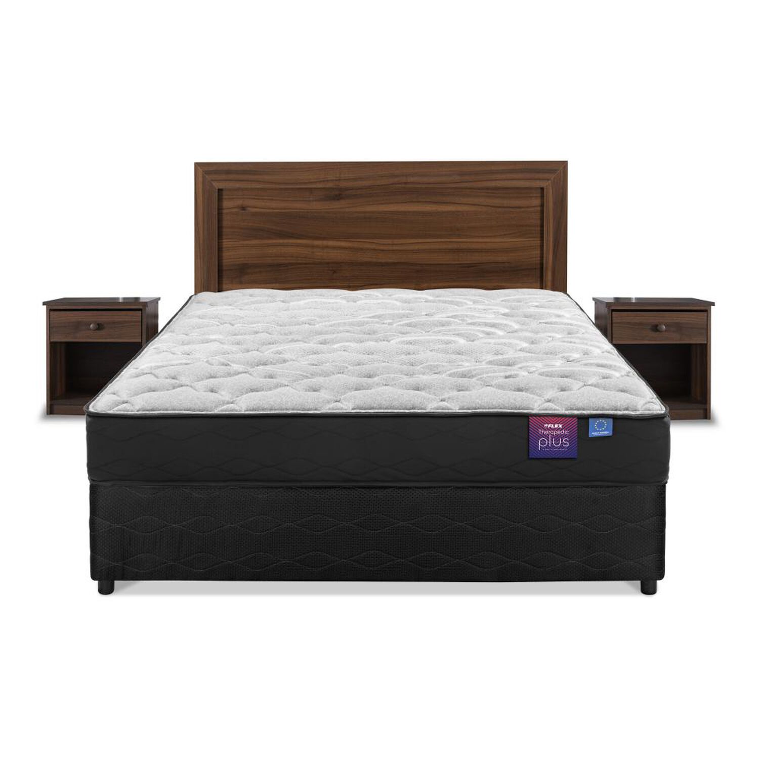 Cama Americana Flex Therapedic Plus / 2 Plazas / Base Dividida + Set De Maderas image number 1.0
