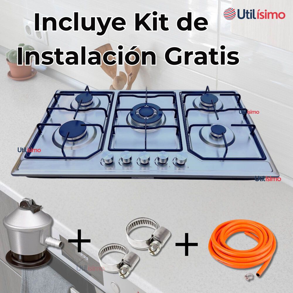 Cocina Encimera Gas Licuado 5 Platos + Kit De Instalación image number 4.0