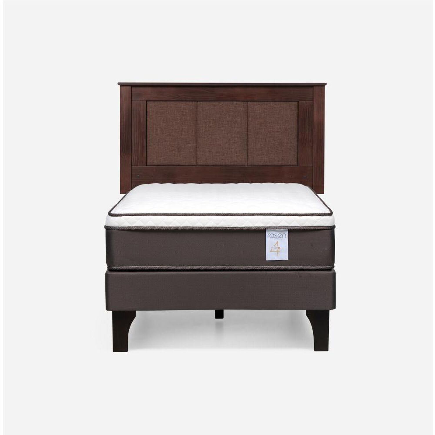 Cama Europea Rosen New Style 4 Plus / 1.5 Plazas / Base Normal + Respaldo Rachel image number 0.0
