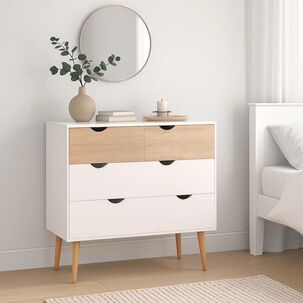 C&oacute;moda 4 Cajones Blanca Madera Mdf