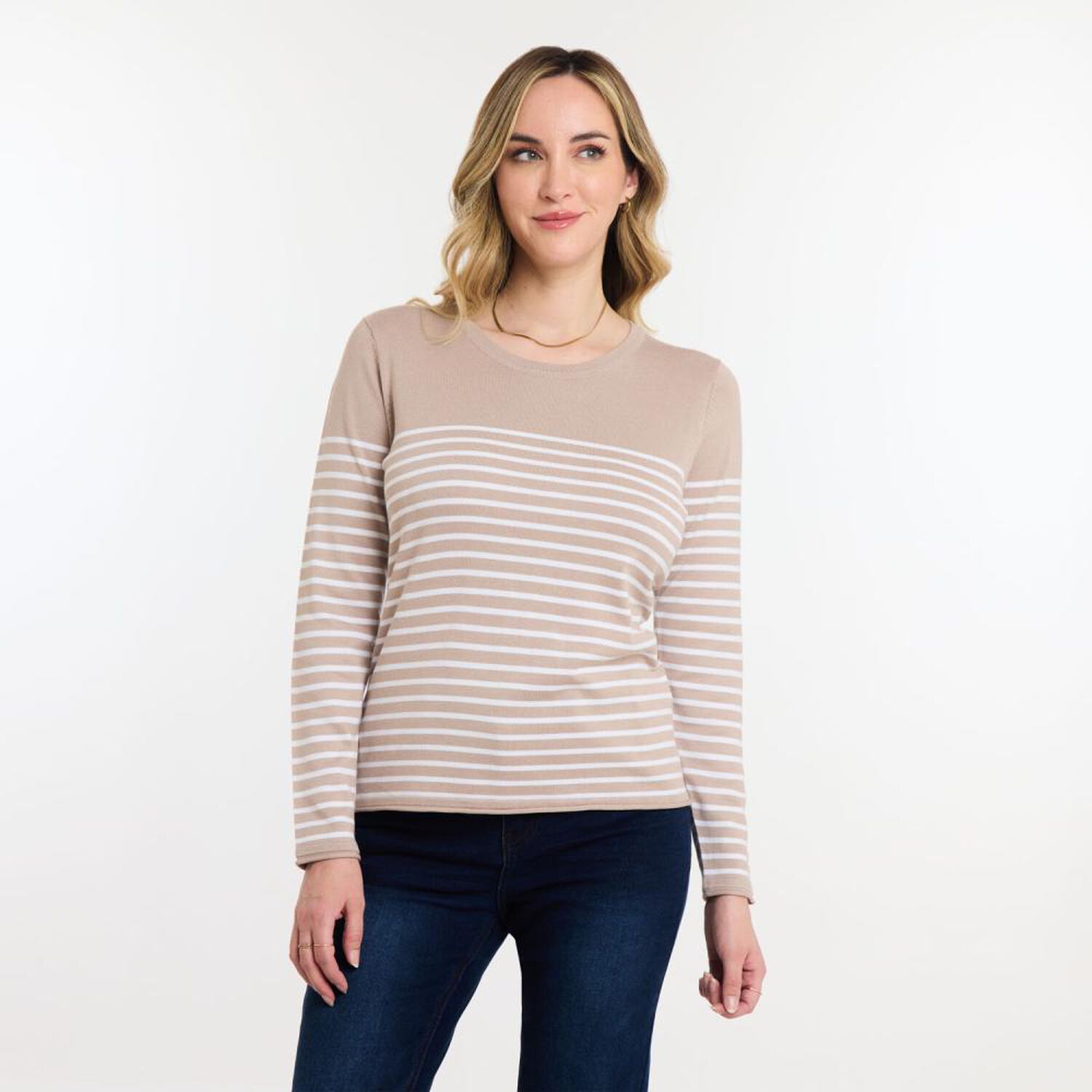 Sweater Listado Manga Larga Cuello Redondo Mujer Geeps image number 0.0