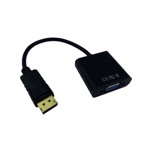 Convertidor Cable De Display Port Macho A Vga Hembra Negro En Bolsa Convertidor Cable De Display Port Macho A Vga Hembra Negro En Bolsa