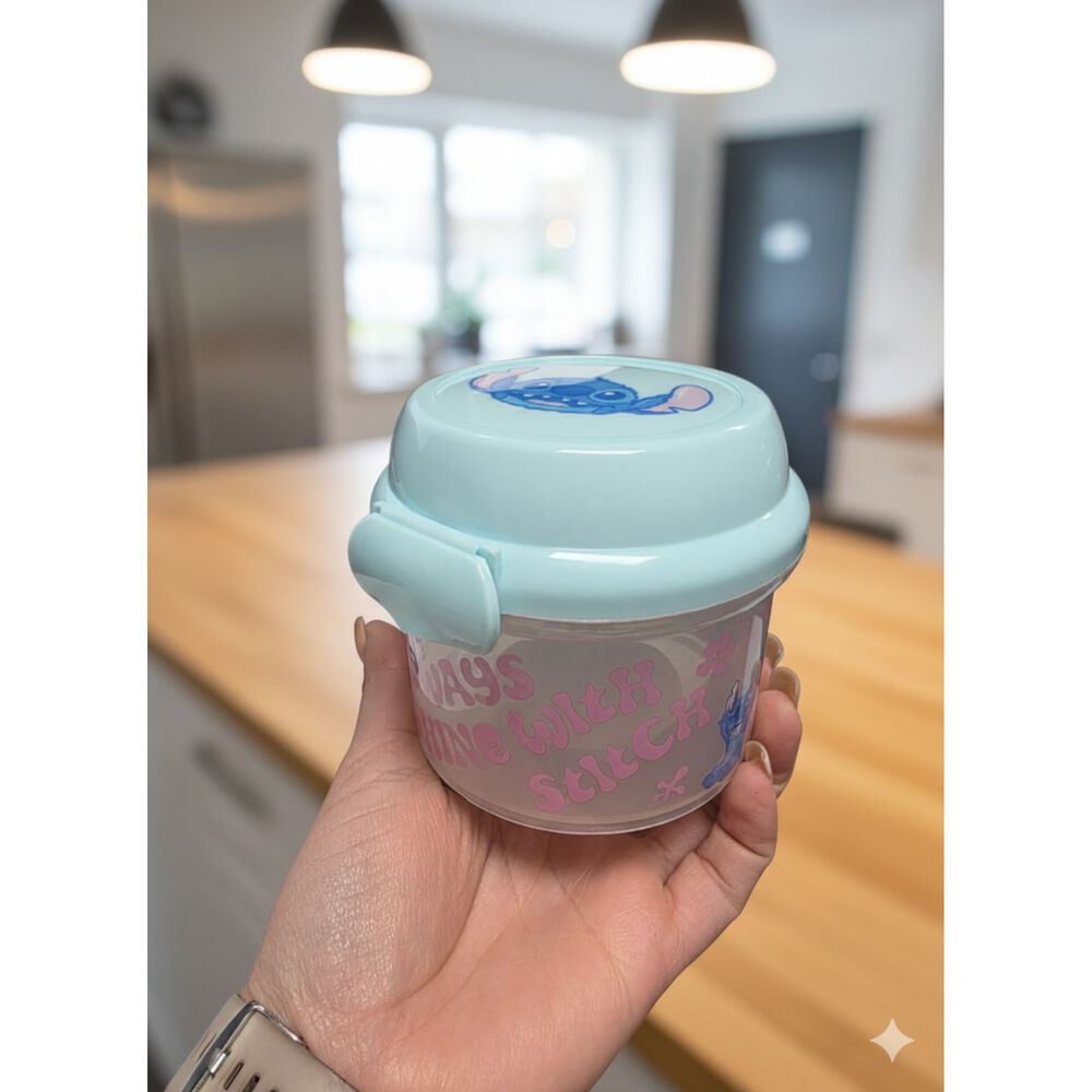Porta Snack Disney Stitch Infantil Azul 280ml image number 5.0