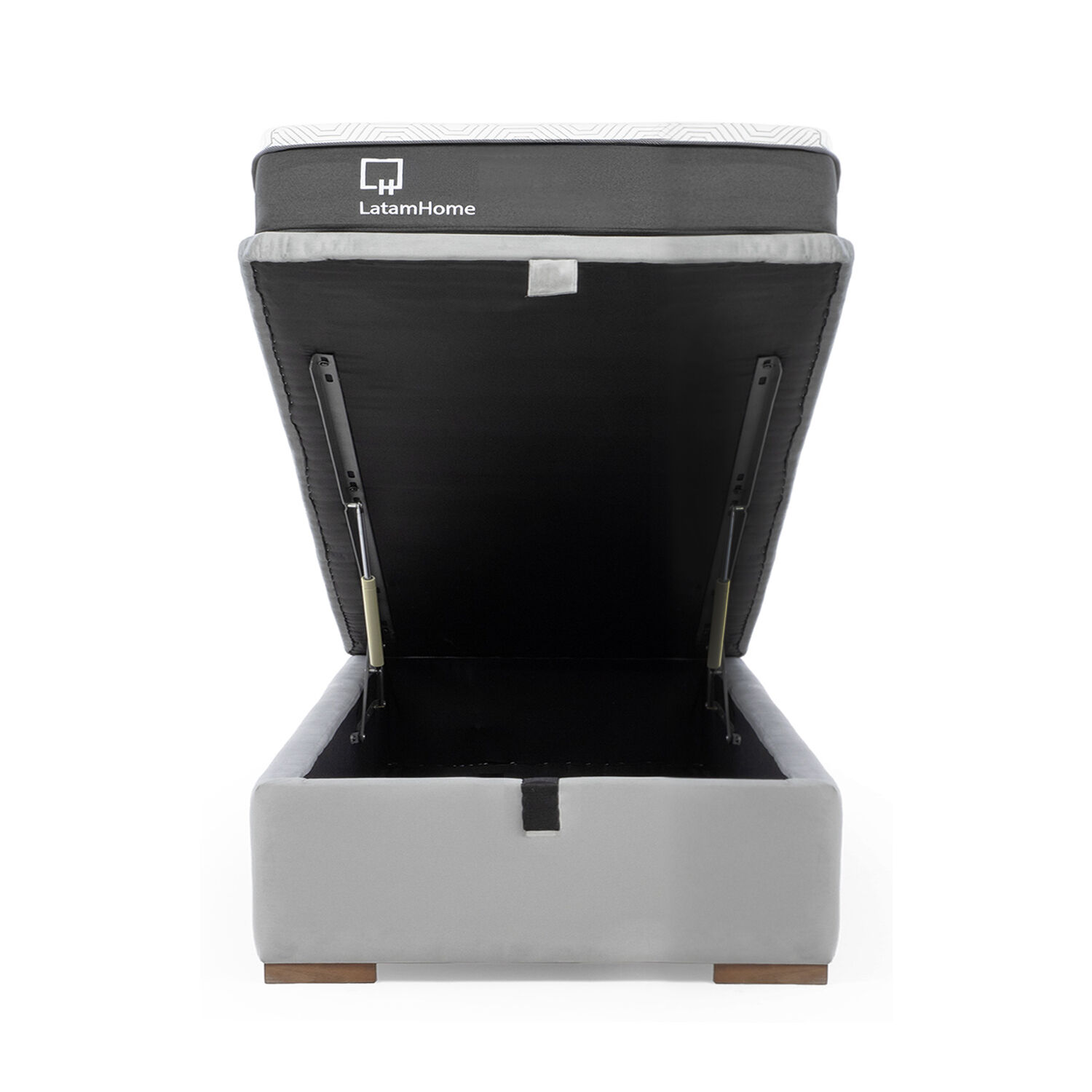 Cama Funcional Boxet 1 1/2 Plaza Colchon Resortes New Top Funda Lavable Gris image number 1.0