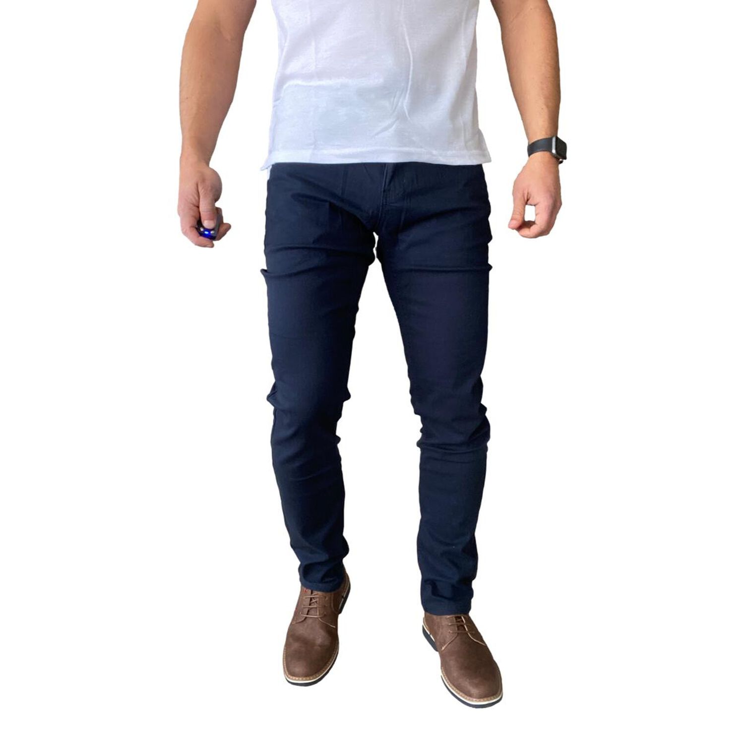 Pantal&oacute;n Tela Elasticado Slim Fit Colores image number 0.0