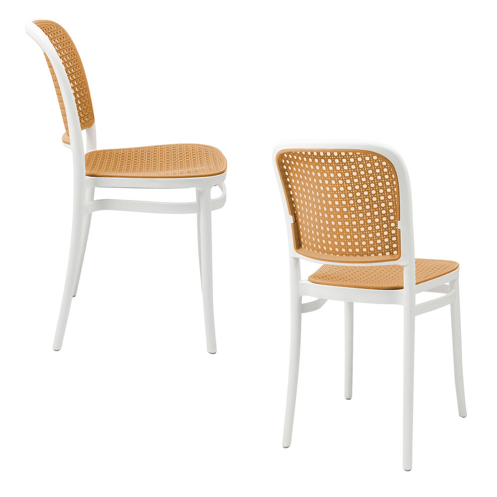 Pack 4 Sillas Terraza Plástica Cairo Blanca/beige image number 3.0