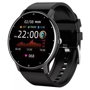 Smartwatch Gen&eacute;rica Zl02 Caja Negra, Malla Negra De Silicona