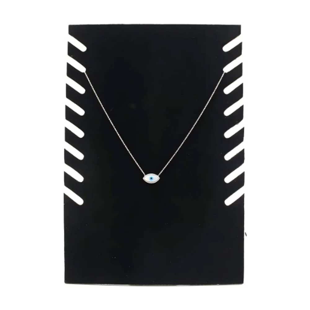 Exhibidor Mostrario 8 Cadenas Collar Terciopelo Negro Plano image number 1.0