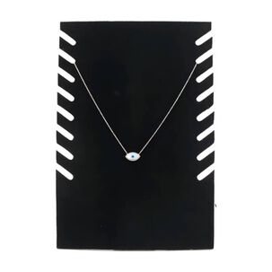 Exhibidor Mostrario 8 Cadenas Collar Terciopelo Negro Plano
