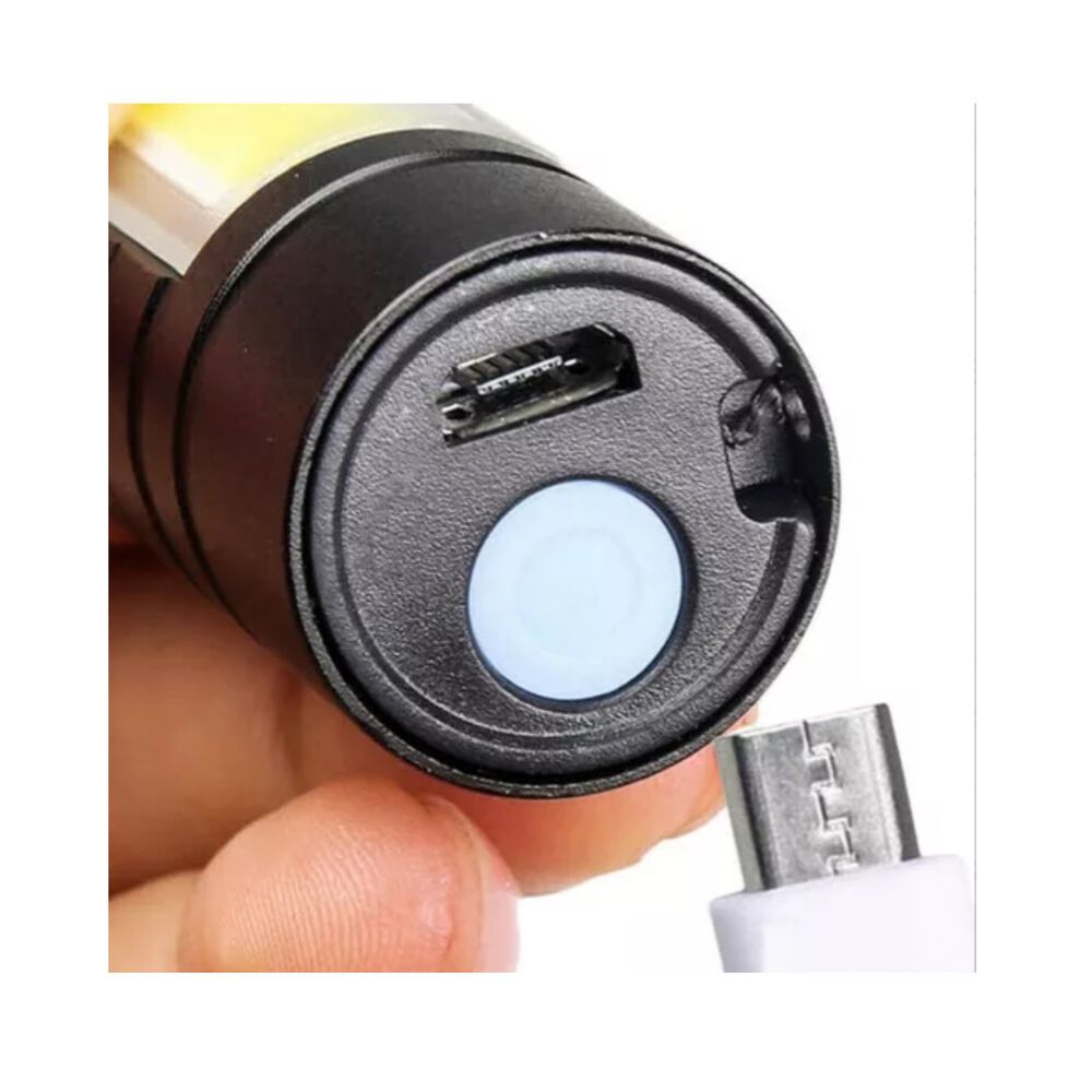 Mini Linterna Led De Mano Recargable Usb Gancho 525 Con Zoom image number 2.0