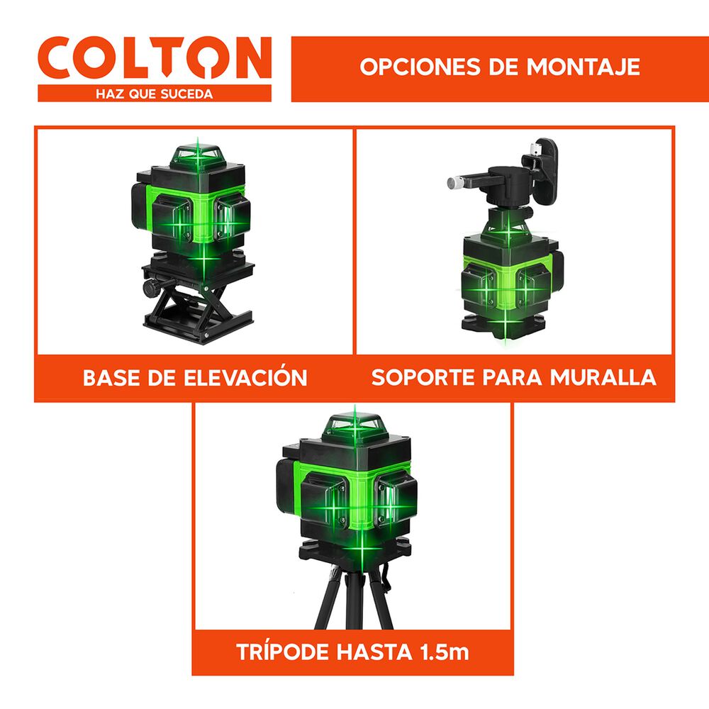 Nivel L&aacute;ser 16 L&iacute;neas Colton Auto + 2 Bater&iacute;as + Tr&iacute;pode image number 5.0