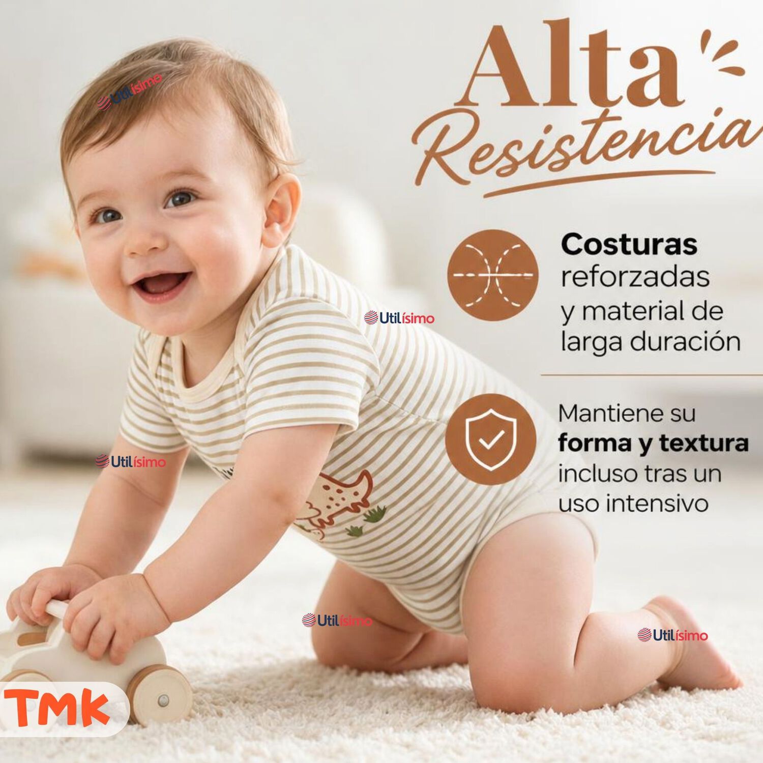 Pack 5 Bodys Manga Corta 100% Algod&oacute;n Tedmimak Ni&ntilde;o Dino Explorer image number 9.0