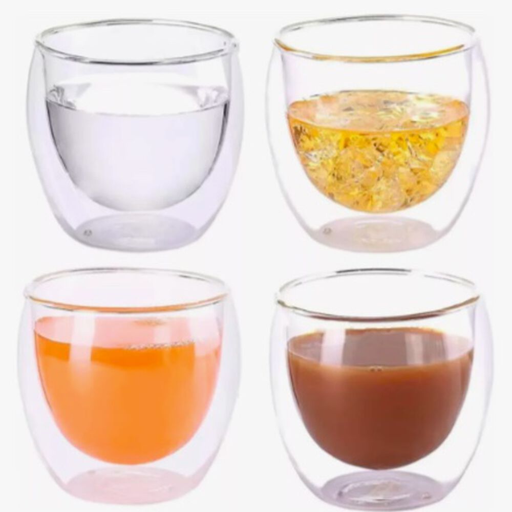 Taza Cafe 4 Vasos Vidrio Mug Doble Pared T&eacute;rmica Reforzada image number 2.0