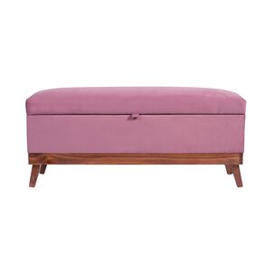 Banqueta Con Baúl Incy Palo De Rosa Felpa 120x40x50 Cm Máxima Design
