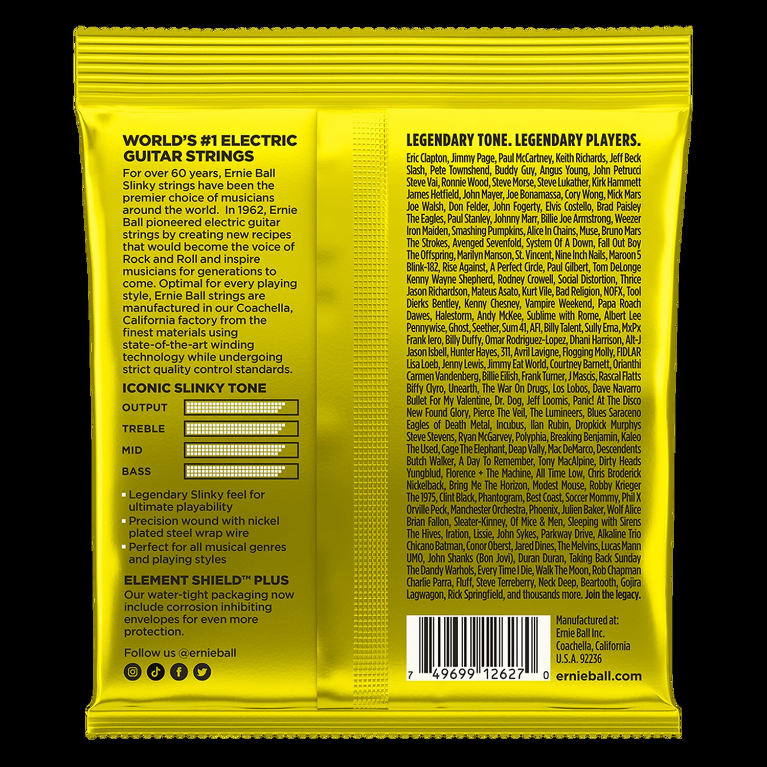 Cuerdas Guitarra El&eacute;ctrica Beefy Slinky Ernie Ball 11-54 2627 image number 1.0