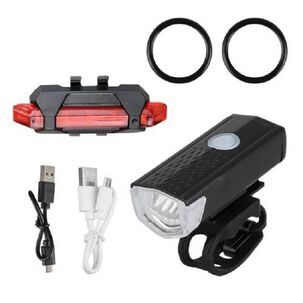 Luz Linterna Led Bicicleta Luz Delantera Y Trasera Roja Recargables Usb Para Bici