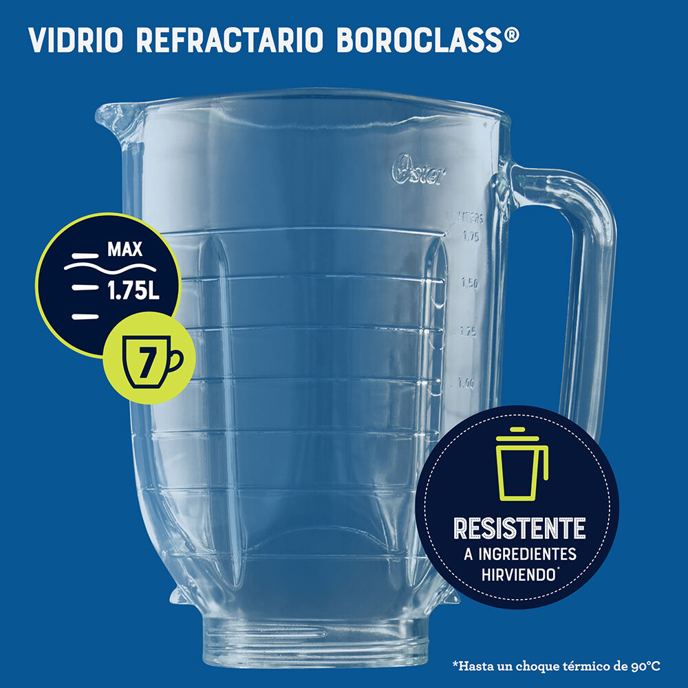 Licuadora Osterizer Max Con Vaso De Vidrio 1.75 L Blstpbrgr image number 5.0