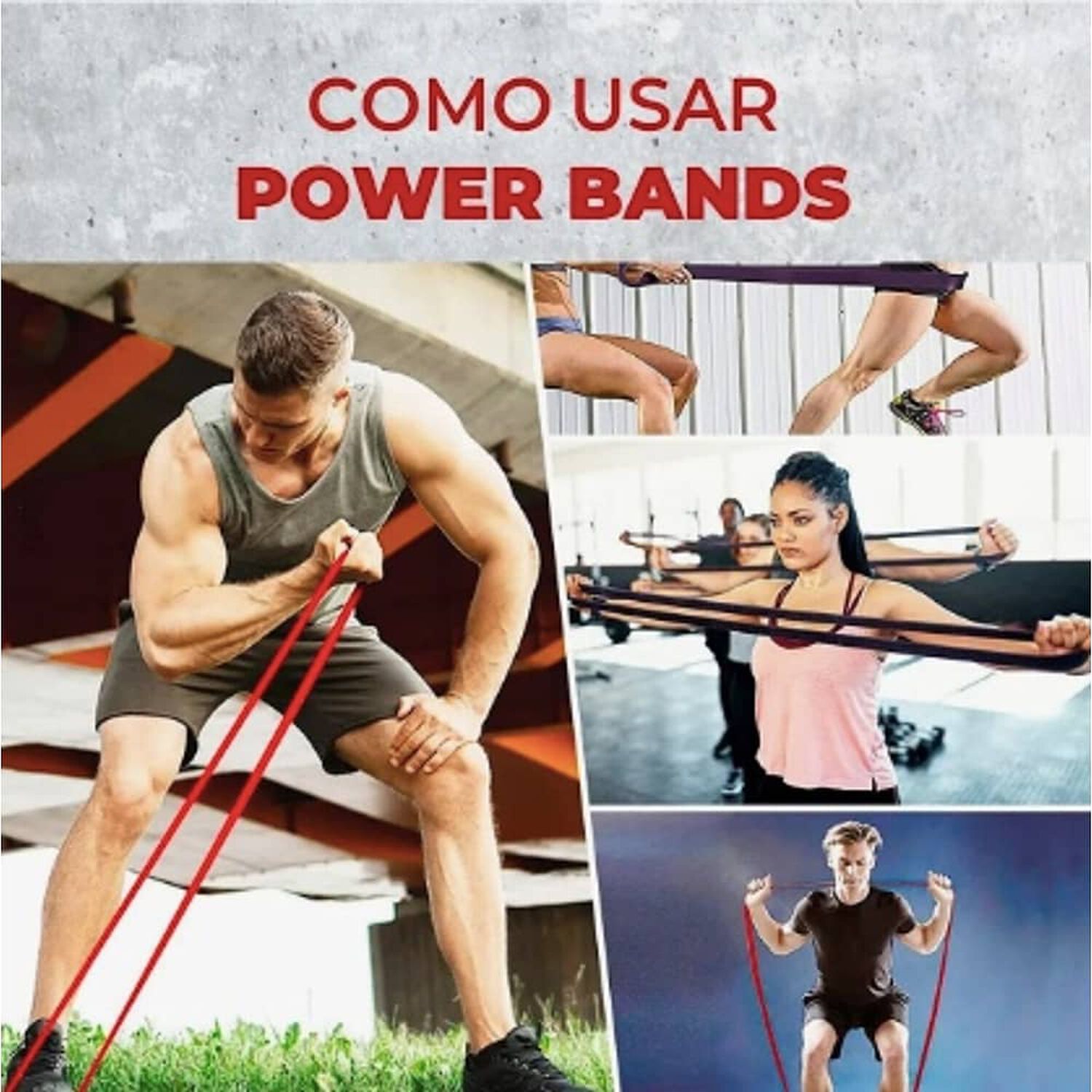 Bandas Elasticas Power Bands Latex Resistencia Fitnics Set 4 image number 1.0