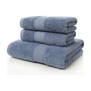 Set De 3 Toallas 100% Algod&oacute;n - Azul