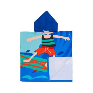 Toalla Playa Capucha Casaideal Kids Olas / 60 X 120 Cm