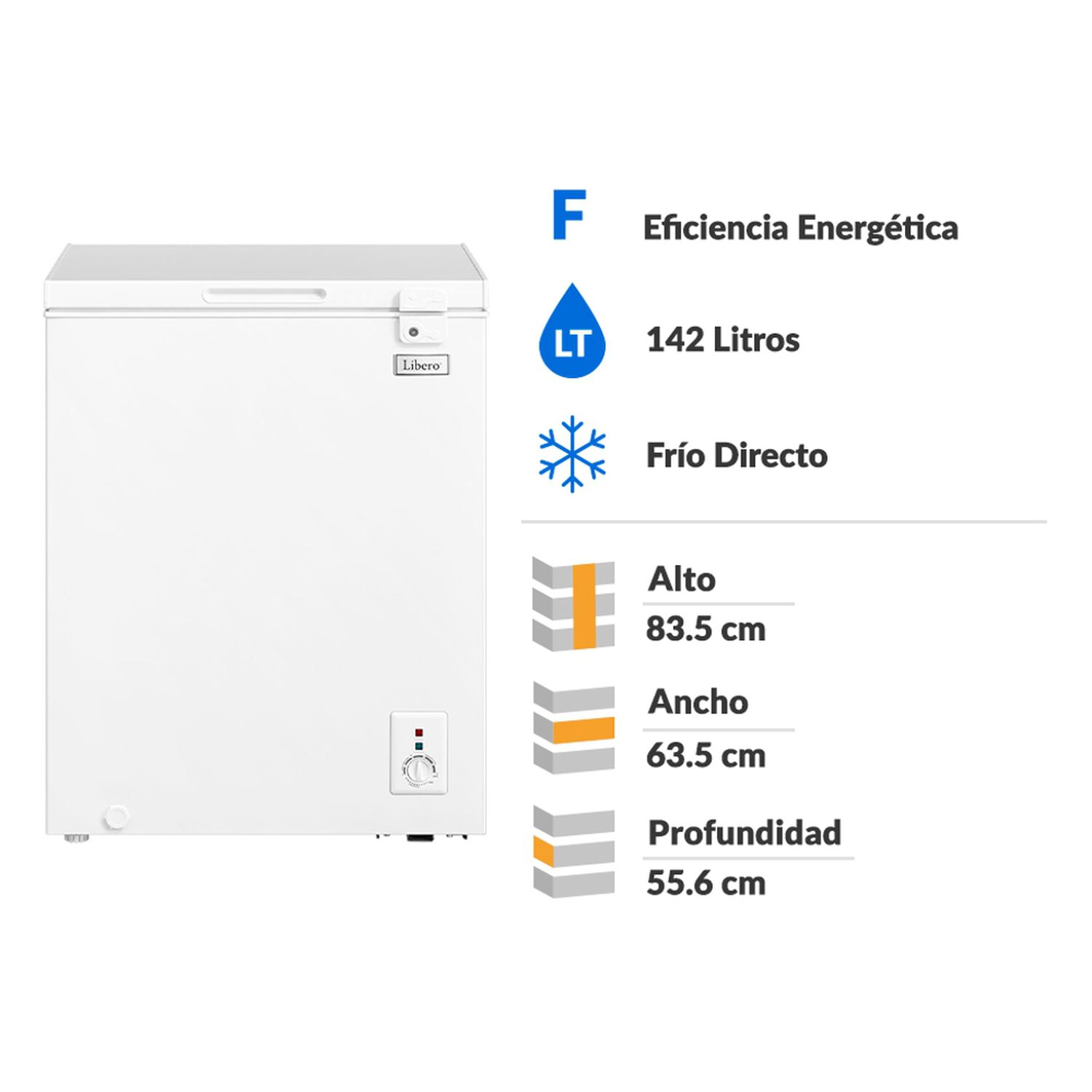 Freezer Horizontal Libero Lfh-152 / Fr&iacute;o Directo / 142 Litros / F image number 1.0