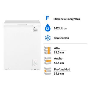Freezer Horizontal Libero Lfh-152 / Fr&iacute;o Directo / 142 Litros / F
