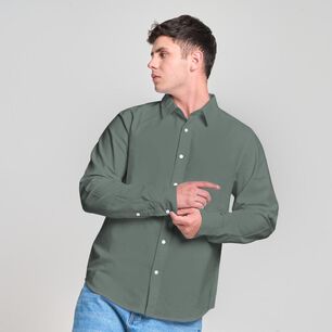 Camisa Lisa Slim Manga Larga Hombre Skuad