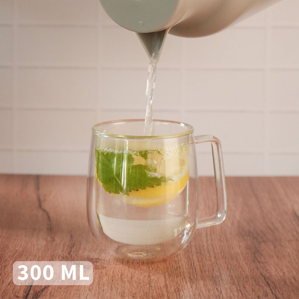 Set 4 Tazas Mug De Vidrio Doble Pared 300 Ml Simplit image number 3.0