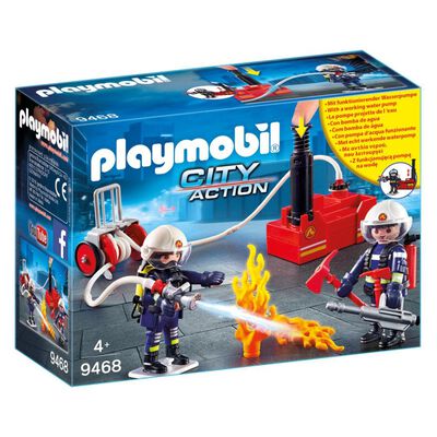 Figura De Acción Playmobil Bomberos Con Bomba De Agua