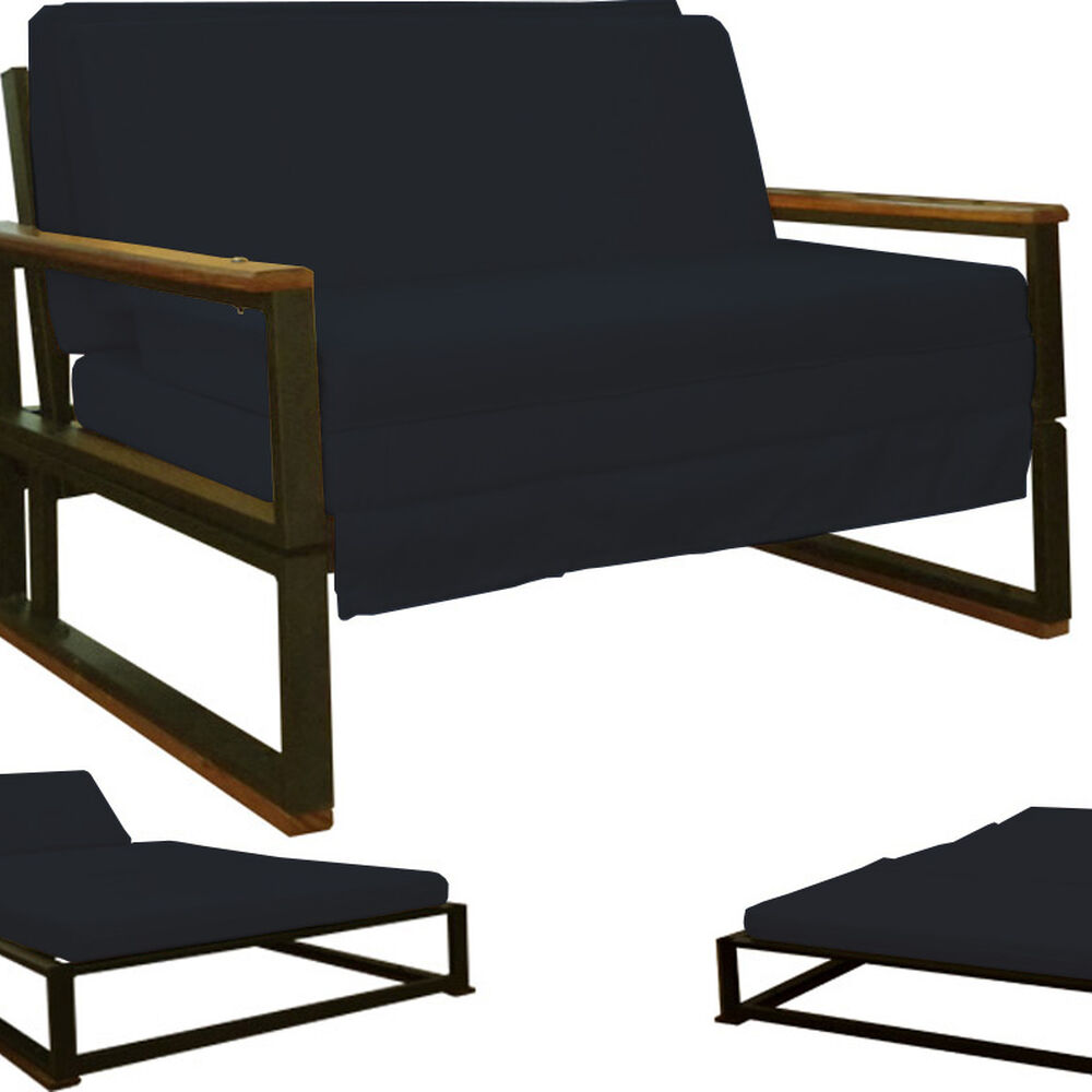 Futon Folk 1 Plaza " Negro " image number 0.0