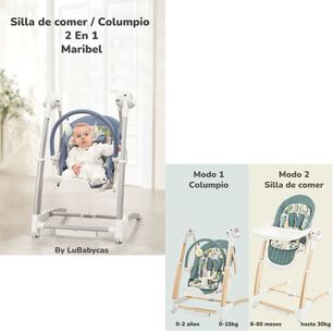 Silla De Comer Y Columpio Mecedor Lujoso Lubabycas Gris