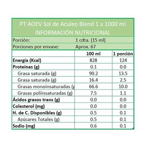 Aceite De Oliva Extra Virgen Sol De Aculeo Blend 1 X 1000 Ml