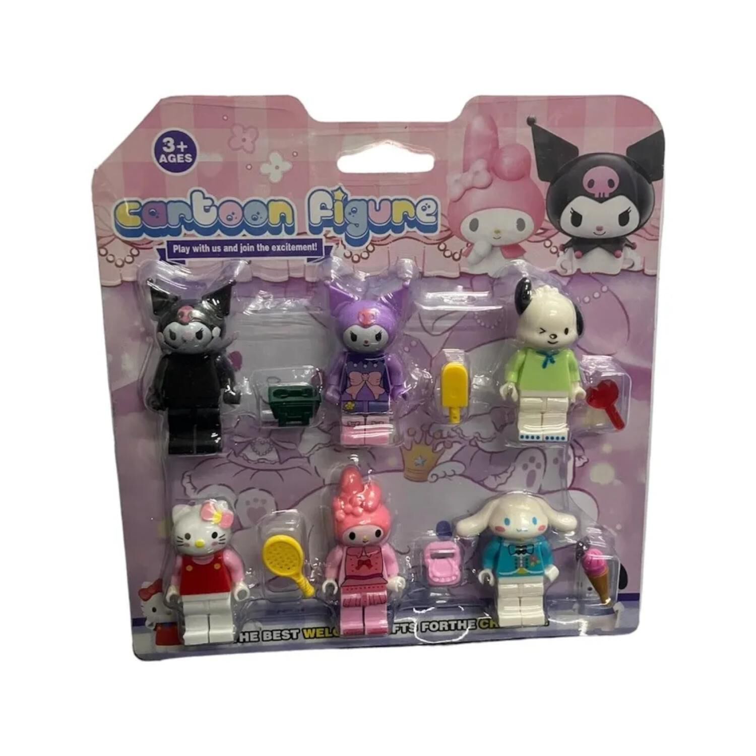 Juguete Figuras Set Kitty Kuromi 6 Piezas Accesorios image number 0.0